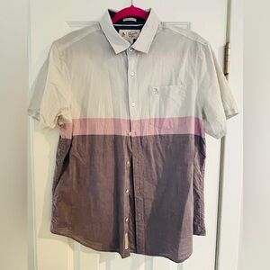 Original Penguin Men's Tri-Tone Casual Shirt - Cream, Pink, and Gray